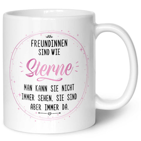 Bedruckte Tasse mit Spruch Freundinnen sind wie Sterne