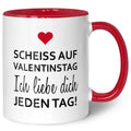 Bedruckte Tasse mit Spruch - Scheiss auf Valentinstag
