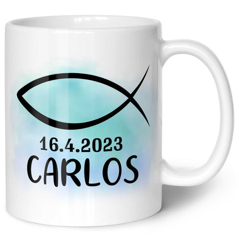 Bedruckte Tasse - zur Konfirmation mit Name & Datum