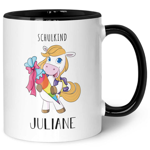 Bedruckte Tasse mit Motiv - Einschulung Pferd