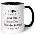 Bedruckte Tasse mit Spruch Finanzielle Belastung
