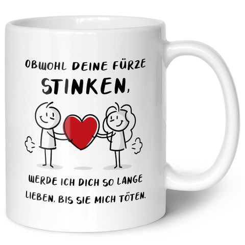 Bedruckte Tasse mit Spruch - Deine Fürze stinken