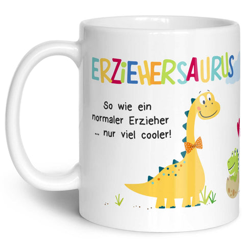 Bedruckte Tasse mit Spruch "Erziehersaurus"