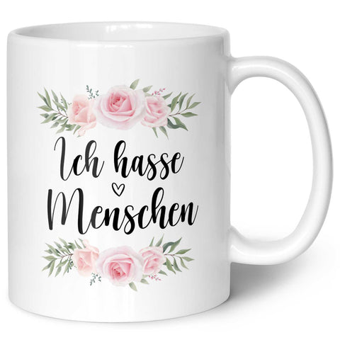 Bedruckte Tasse Ich hasse Menschen