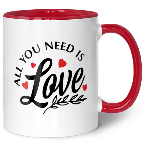 Bedruckte Tasse mit Spruch - All you need is love