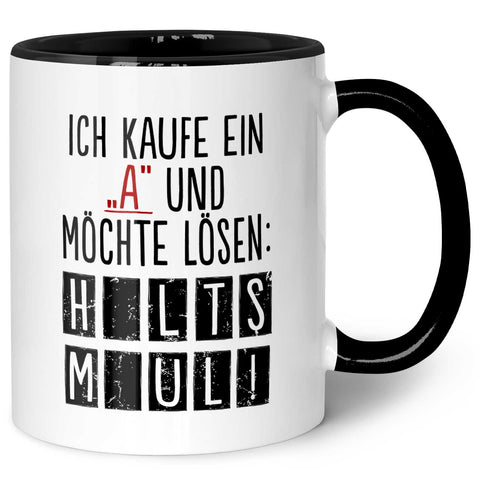 Bedruckte Tasse mit Spruch - Ich kaufe ein A
