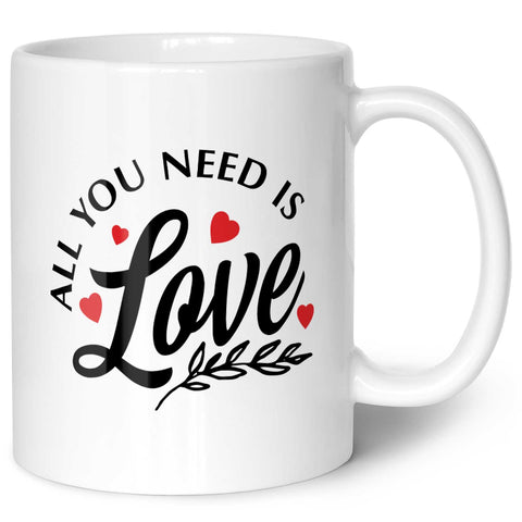 Bedruckte Tasse mit Spruch - All you need is love