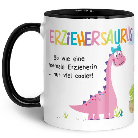 Bedruckte Tasse mit Spruch "Erziehersaurus"