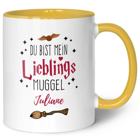 Bedruckte Tasse mit Spruch - Du bist mein Lieblingsmuggel mit Namen