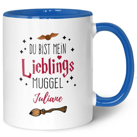 Bedruckte Tasse mit Spruch - Du bist mein Lieblingsmuggel mit Namen