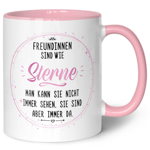 Bedruckte Tasse mit Spruch Freundinnen sind wie Sterne