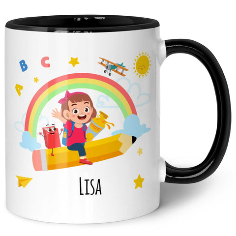 Bedruckte Tasse mit Motiv Einschulung