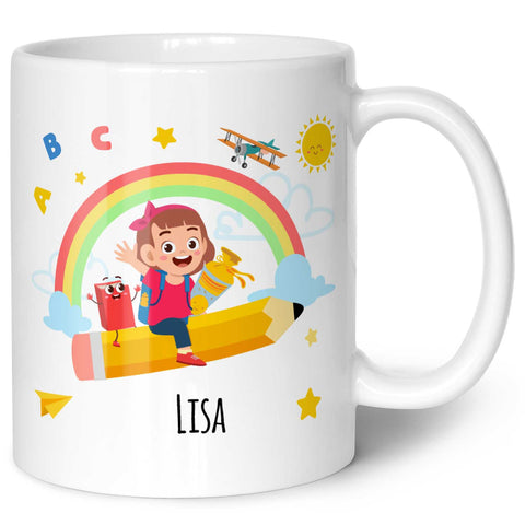 Bedruckte Tasse mit Motiv Einschulung