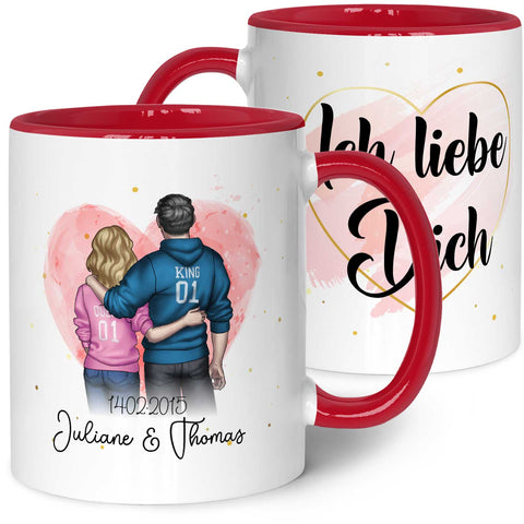 Bedruckte Tasse mit Konfiguration - Pärchen Motiv