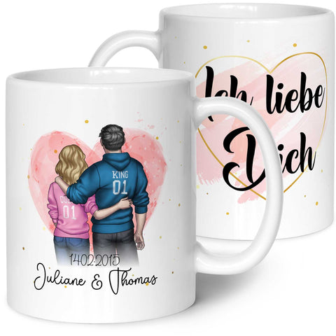 Bedruckte Tasse mit Konfiguration - Pärchen Motiv