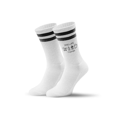 Tennissocken - Dad Life - personalisiert mit Namen