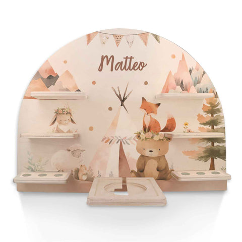 Toniebox Regal für Kinderzimmer - Camping - Personalisiert mit Namen