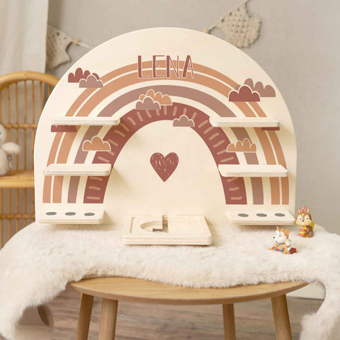 Toniebox Regal für Kinderzimmer - Regenbogen - Personalisiert mit Namen