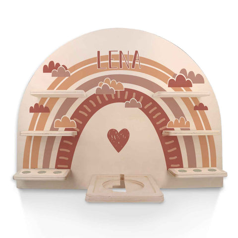 Toniebox Regal für Kinderzimmer - Regenbogen - Personalisiert mit Namen