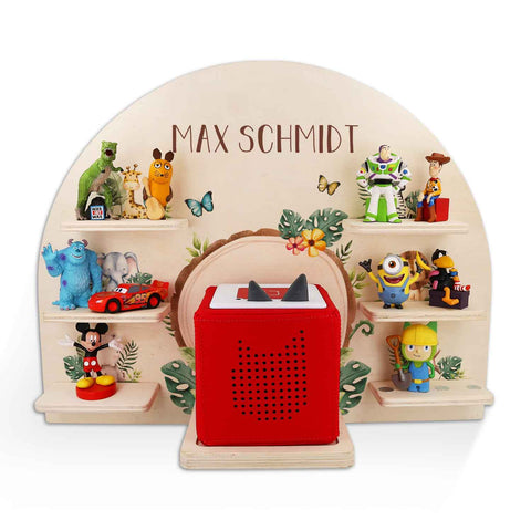 Toniebox Regal für Kinderzimmer - Tiergruppe Safari - Personalisiert mit Namen