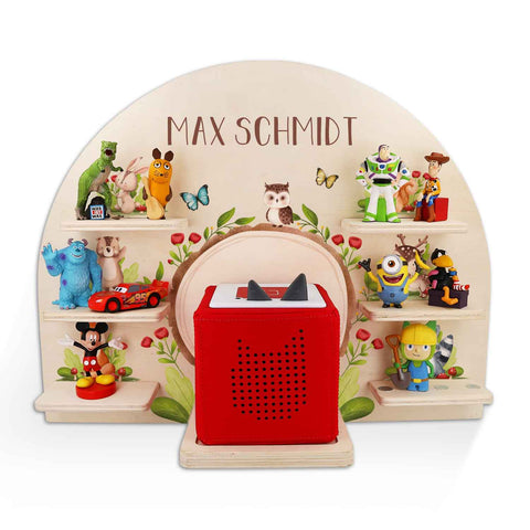 Toniebox Regal für Kinderzimmer - Tiergruppe Wald - Personalisiert mit Namen