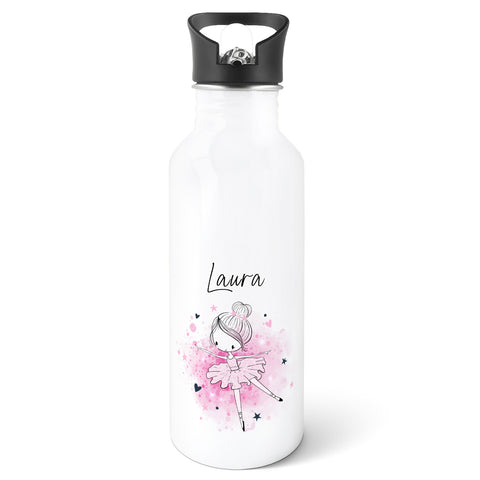 Bedruckte Trinkflasche aus Edelstahl - Ballerina