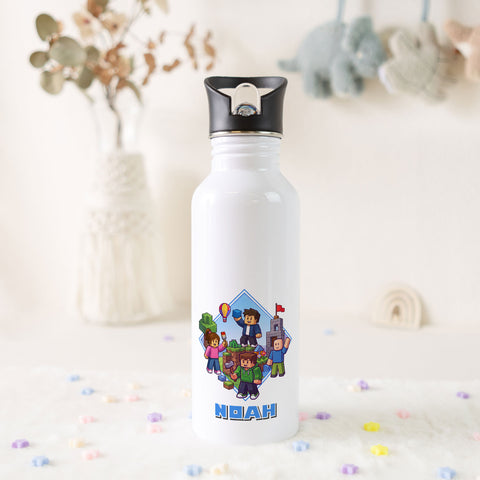 Bedruckte Trinkflasche aus Edelstahl - Blockhelden