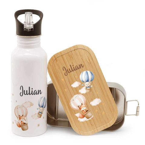 Bedruckte Brotdose & Trinkflasche im Set - Ballon