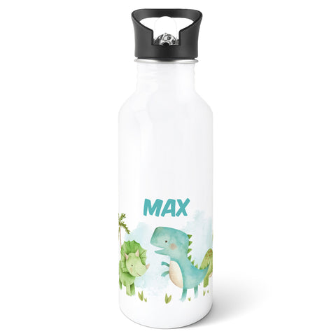 Bedruckte Trinkflasche aus Edelstahl - Dinos