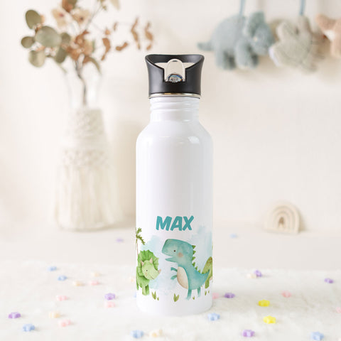 Bedruckte Trinkflasche aus Edelstahl - Dinos