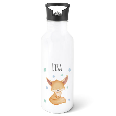 Bedruckte Trinkflasche aus Edelstahl - Fuchs