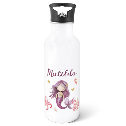 Bedruckte Trinkflasche aus Edelstahl - Meerjungfrau