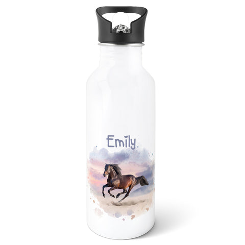Bedruckte Trinkflasche aus Edelstahl - Pferd