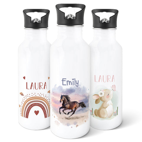 Bedruckte Trinkflasche aus Edelstahl - Pferd