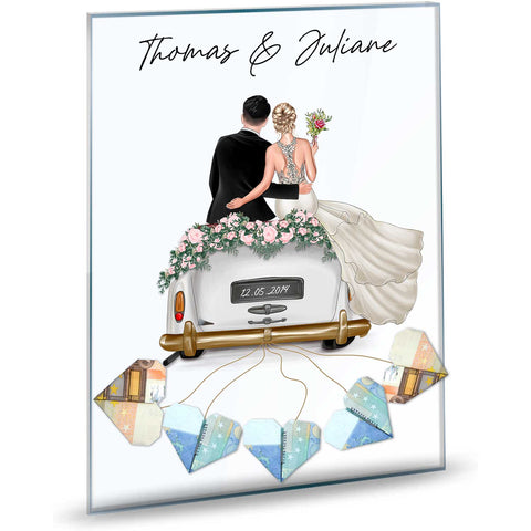 Hochzeitsgeschenk personalisiertes Acrylglas mit Konfiguration - Geldgeschenk zur Hochzeit