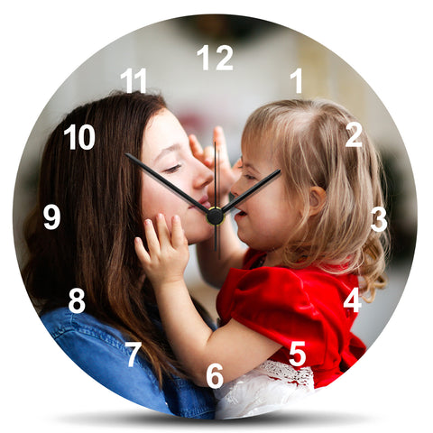 Wanduhr aus Holz Personalisiert - mit UV Druck