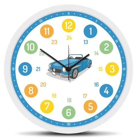 Wanduhr Kinder Auto - mit UV Druck