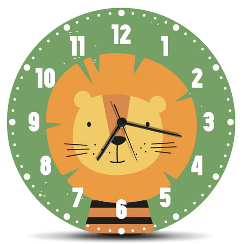 Wanduhr für Kinder im Löwen Design - mit UV Druck