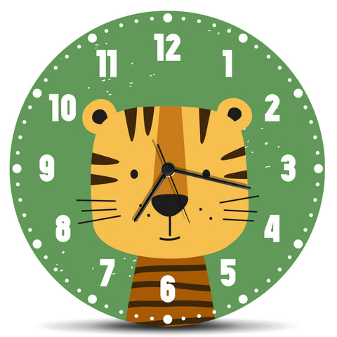 Wanduhr für Kinder im Tiger Design - mit UV Druck