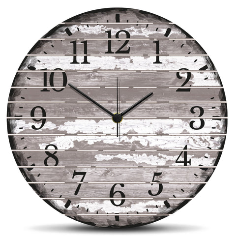 Wanduhr aus Holz Vintage Gray - mit UV Druck