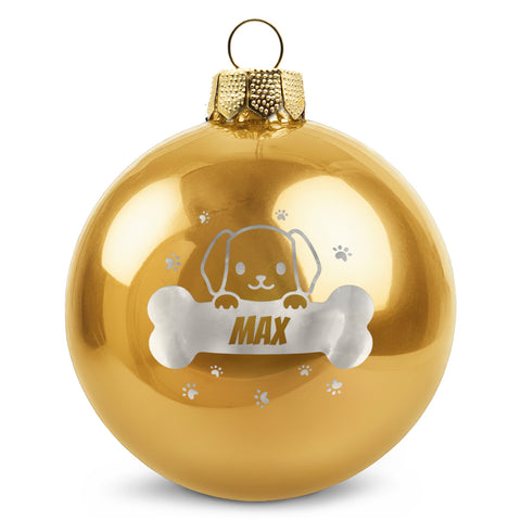 Gravierte Weihnachtskugel - Haustier - Hund & Katze