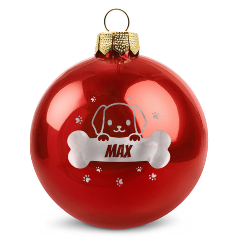 Gravierte Weihnachtskugel - Haustier - Hund & Katze