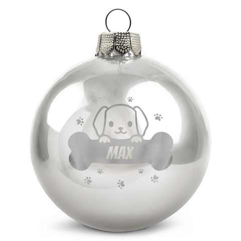 Gravierte Weihnachtskugel - Haustier - Hund & Katze