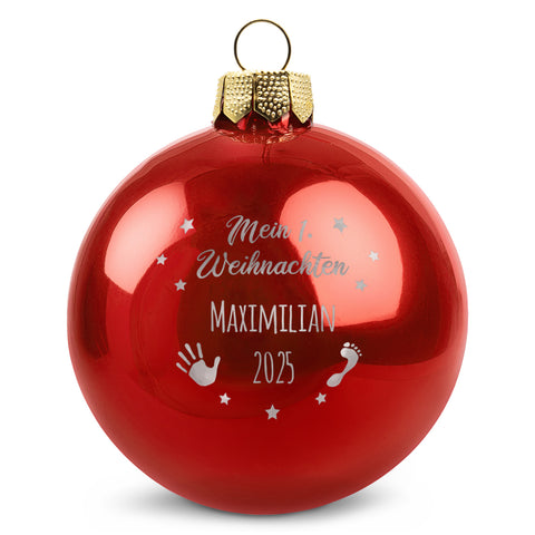 Gravierte Weihnachtskugel - Mein erstes Weihnachten