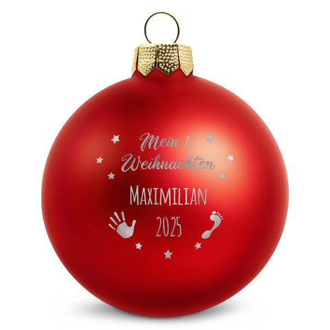 Gravierte Weihnachtskugel - Mein erstes Weihnachten