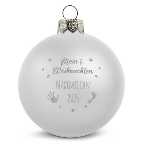 Gravierte Weihnachtskugel - Mein erstes Weihnachten