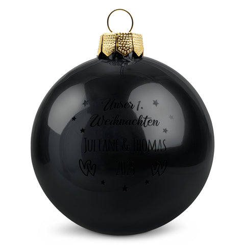 Gravierte Weihnachtskugel - Unser erstes Weihnachten für Paare
