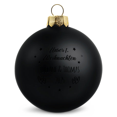 Gravierte Weihnachtskugel - Unser erstes Weihnachten für Paare