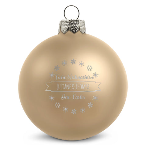 Gravierte Weihnachtskugel mit Wunschtext