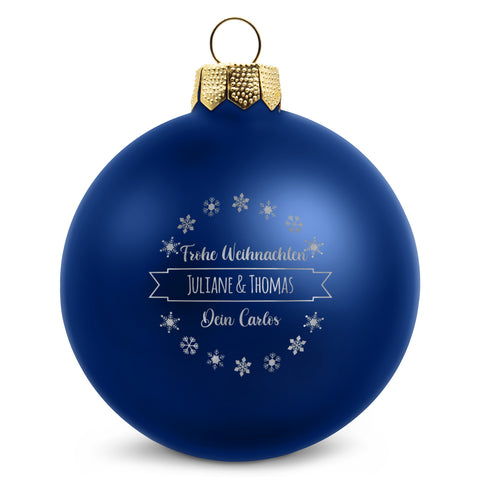 Gravierte Weihnachtskugel mit Wunschtext